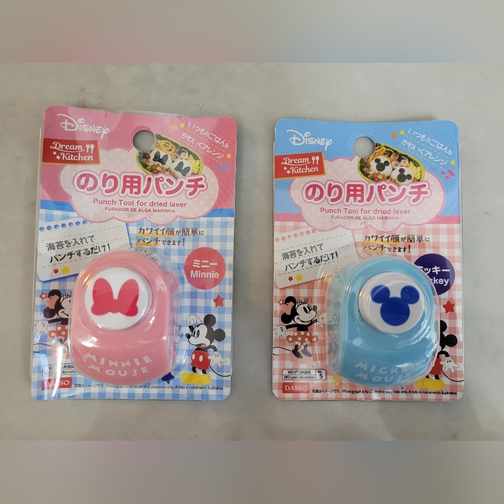 Disney Mickey & Minnie Mouse Nori Puncher Seaweed Dried laver Cutter Punch